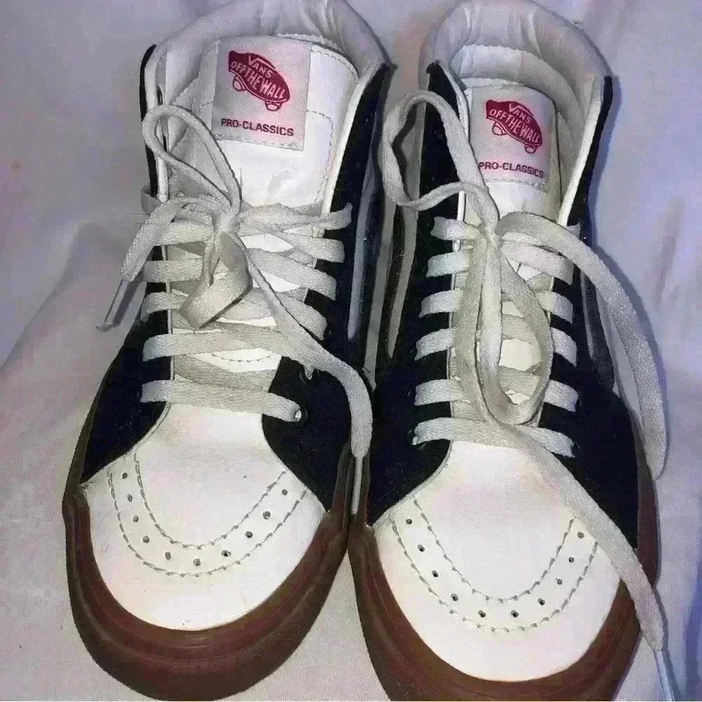 Black and White w/ Leopard Print Vans Unisex, Tag Sz 7 Men's